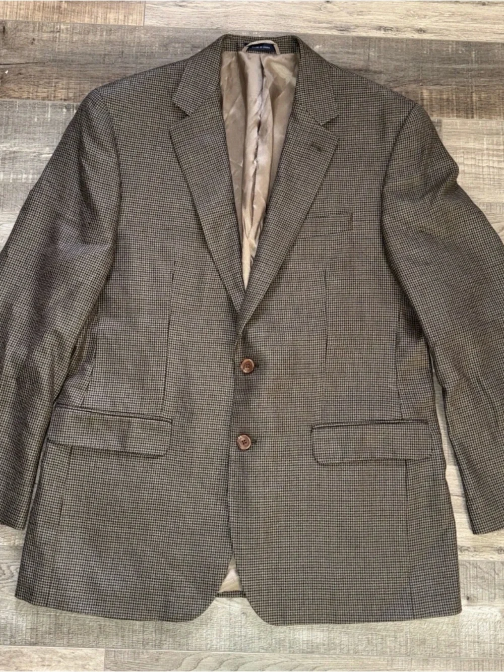 Men's Classic Houndstooth Blazer - Brown two button Ralph lauren 41R